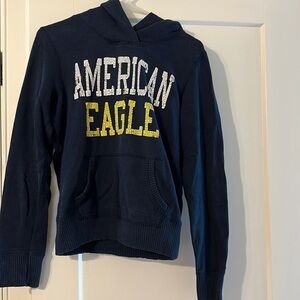 VINTAGE AMERICAN EAGLE navy blue hooded sweatshirt!